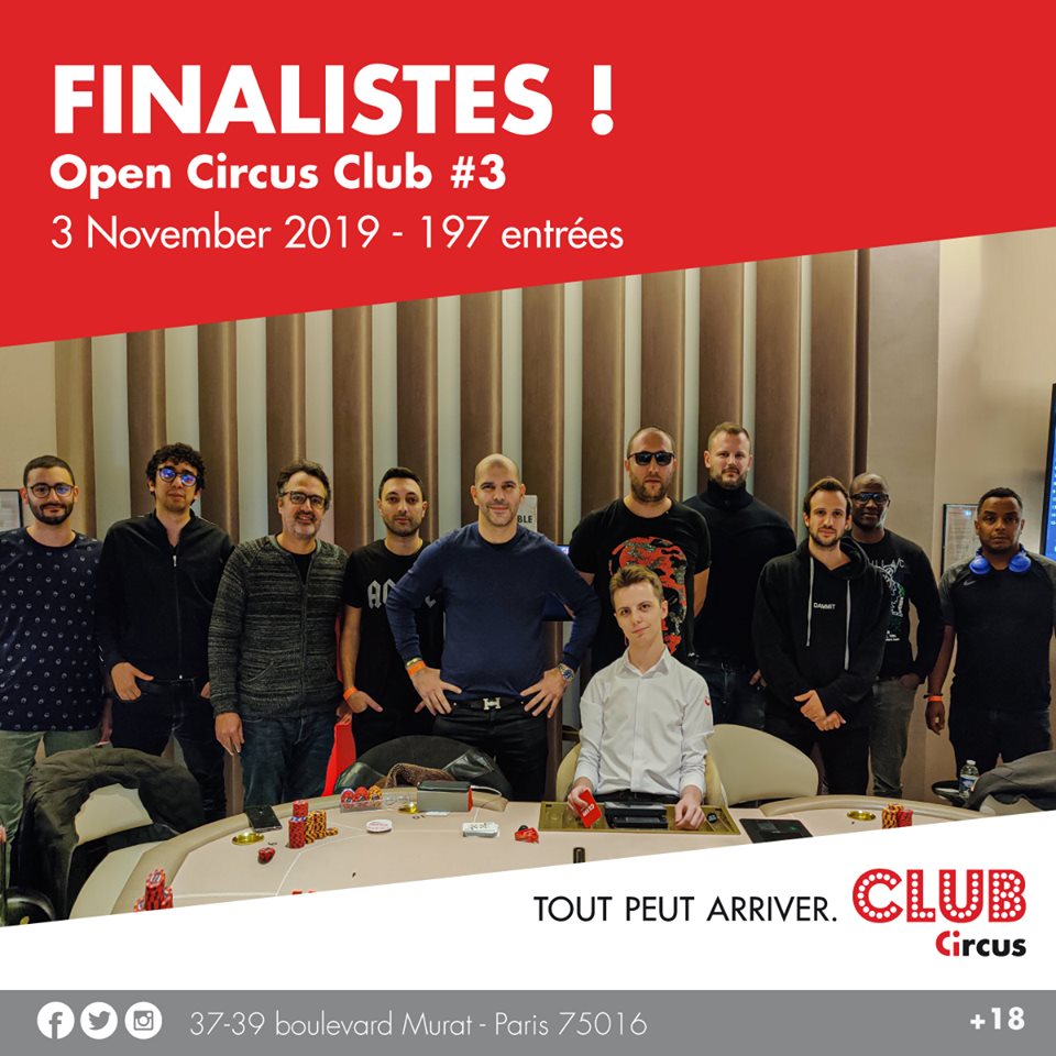 La table finale de l'Open Circus